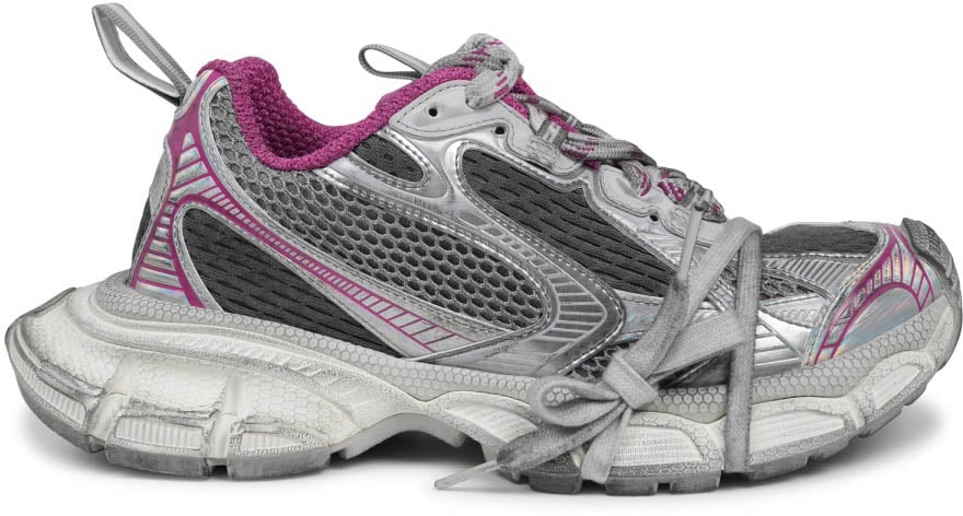 Balenciaga Layered Chunky Sneakers With Vibrant Accents Grijs