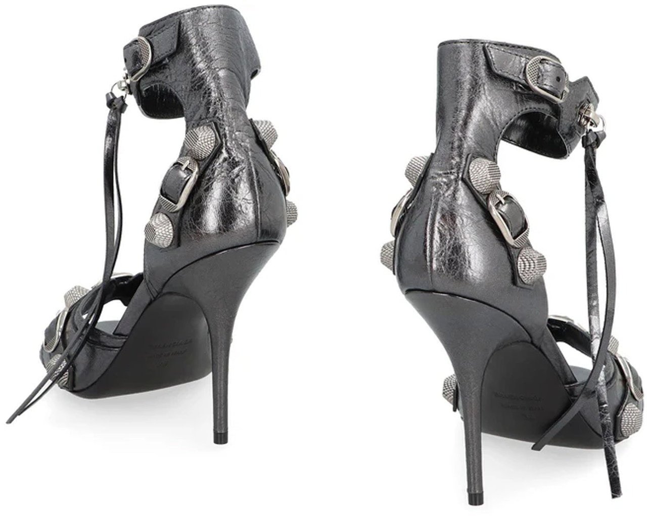 Balenciaga Balenciaga Cagole Leather Sandals Grijs