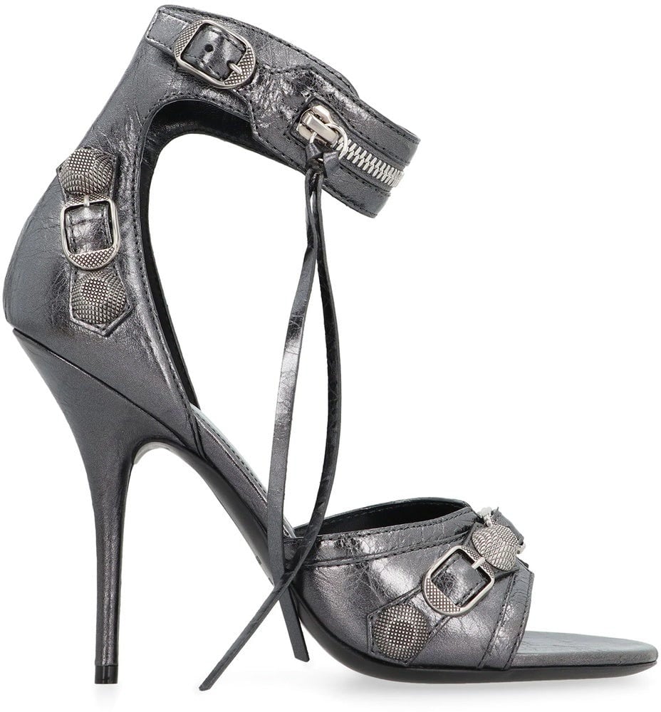 Balenciaga Balenciaga Cagole Leather Sandals Grijs
