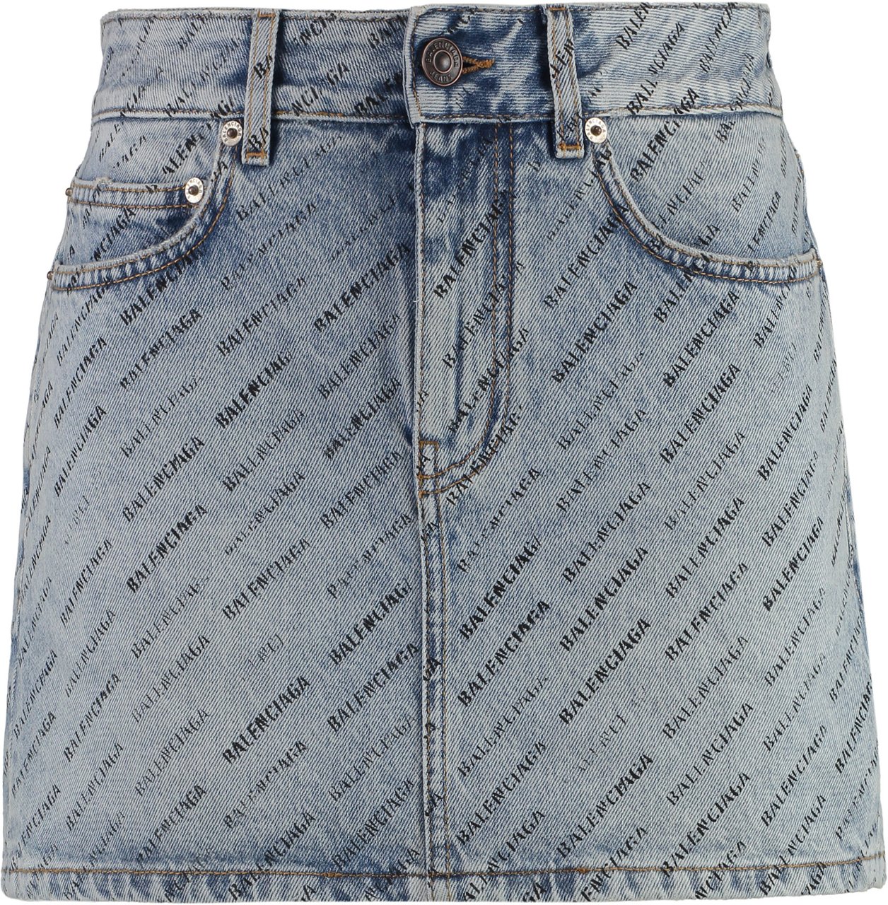 Balenciaga Denim mini skirt Blauw