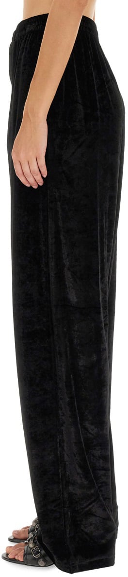 Balenciaga Wide Leg Black Baggy Pants With Elasticated Waistband Zwart