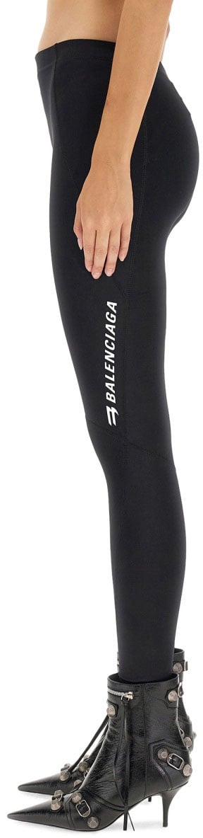 Balenciaga Sporty B Activewear Leggings with Elastic Waistband Zwart