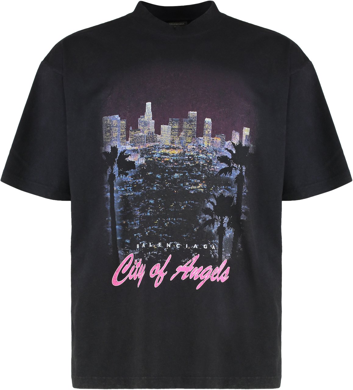 Balenciaga Round neck cotton T-shirt Zwart