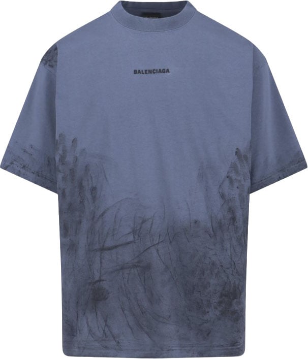 Balenciaga "Back" T-Shirt – Blue Blauw