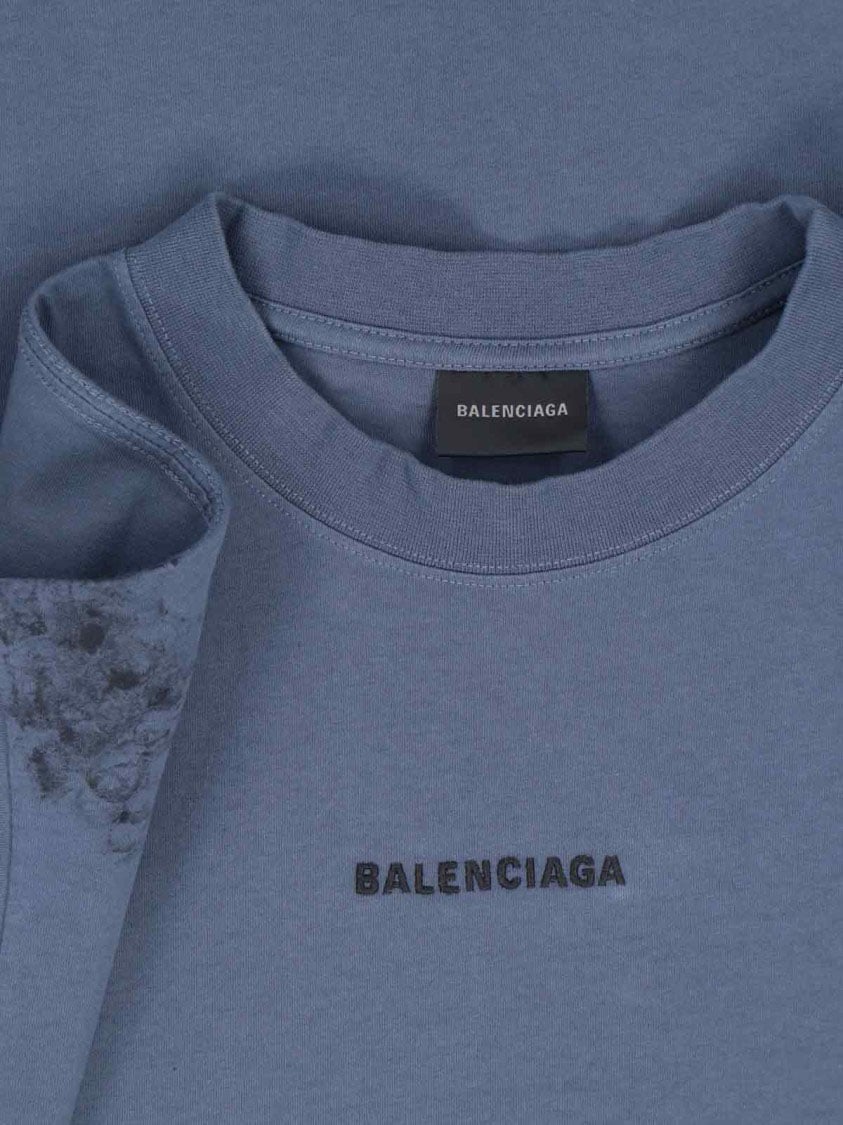 Balenciaga "Back" T-Shirt – Blue Blauw