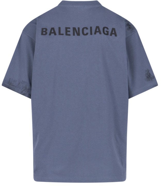 Balenciaga "Back" T-Shirt – Blue Blauw
