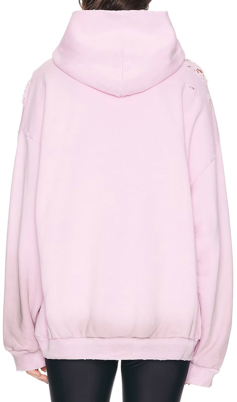 Balenciaga Balenciaga Stencil Medium Fit Hooded Sweatshirt Roze