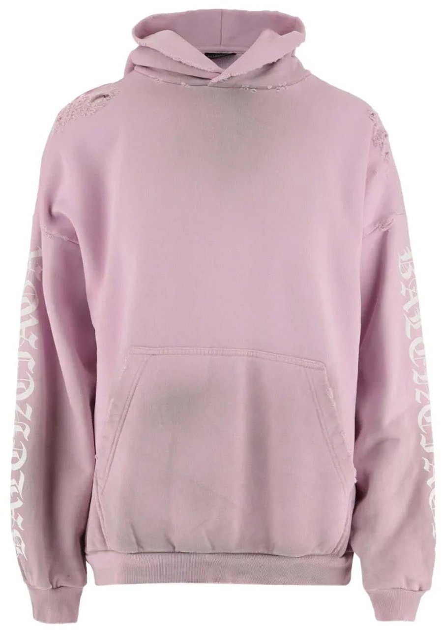 Balenciaga Balenciaga Stencil Medium Fit Hooded Sweatshirt Roze