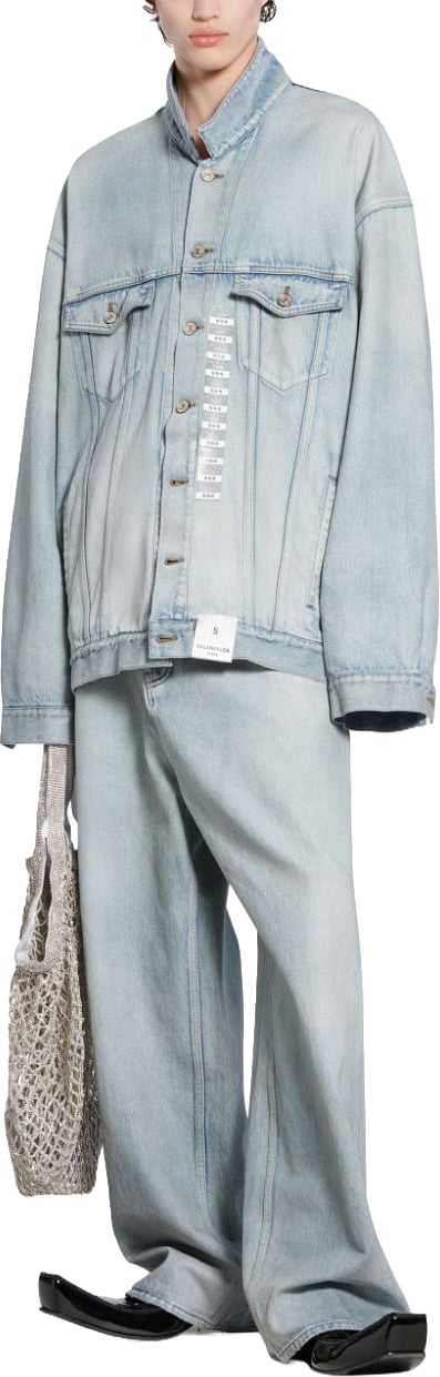 Balenciaga Coats Light Blue Lichtblauw