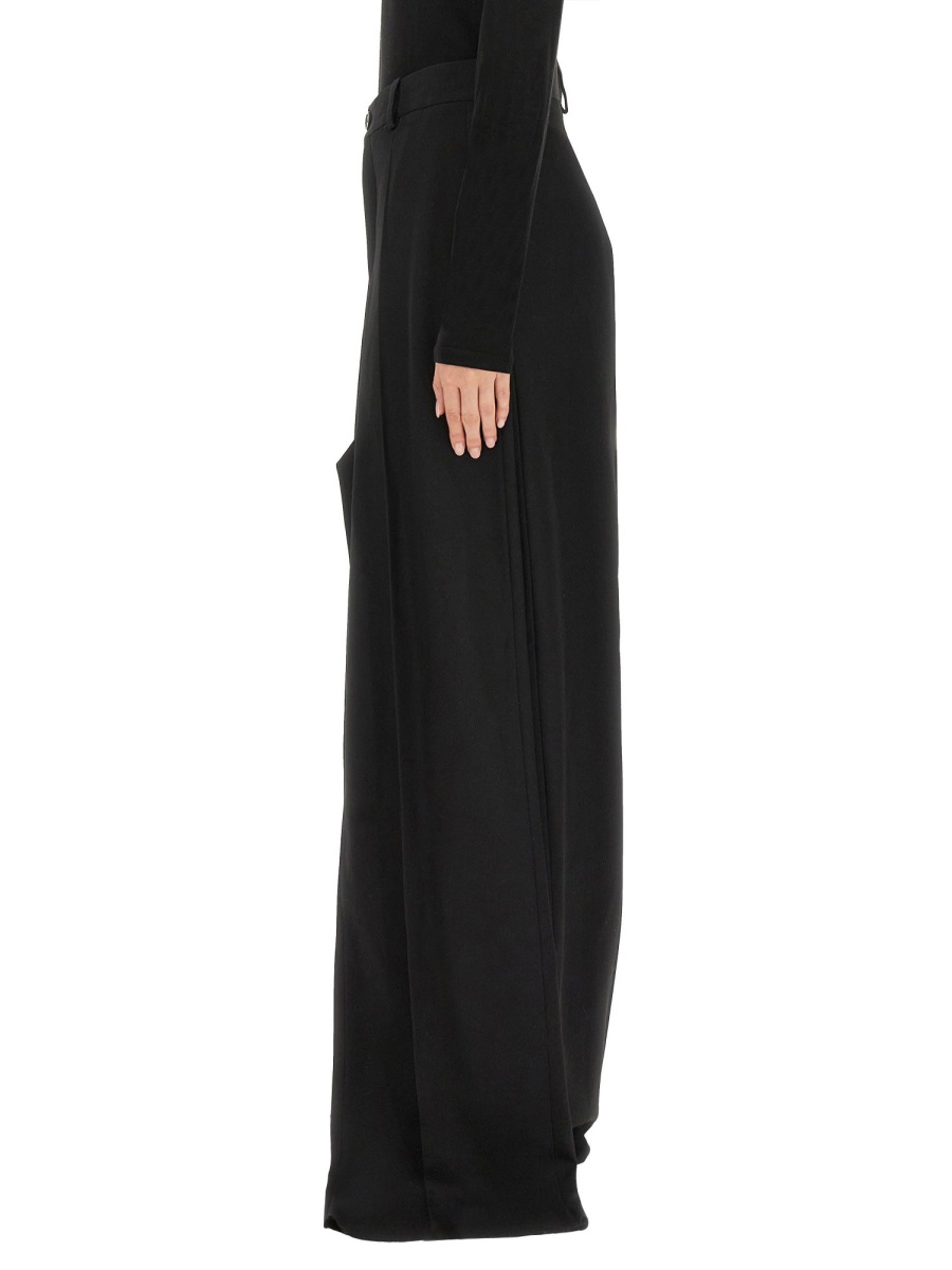 Balenciaga Tailored Double Front Wool Pants with Structured Silhouette Zwart