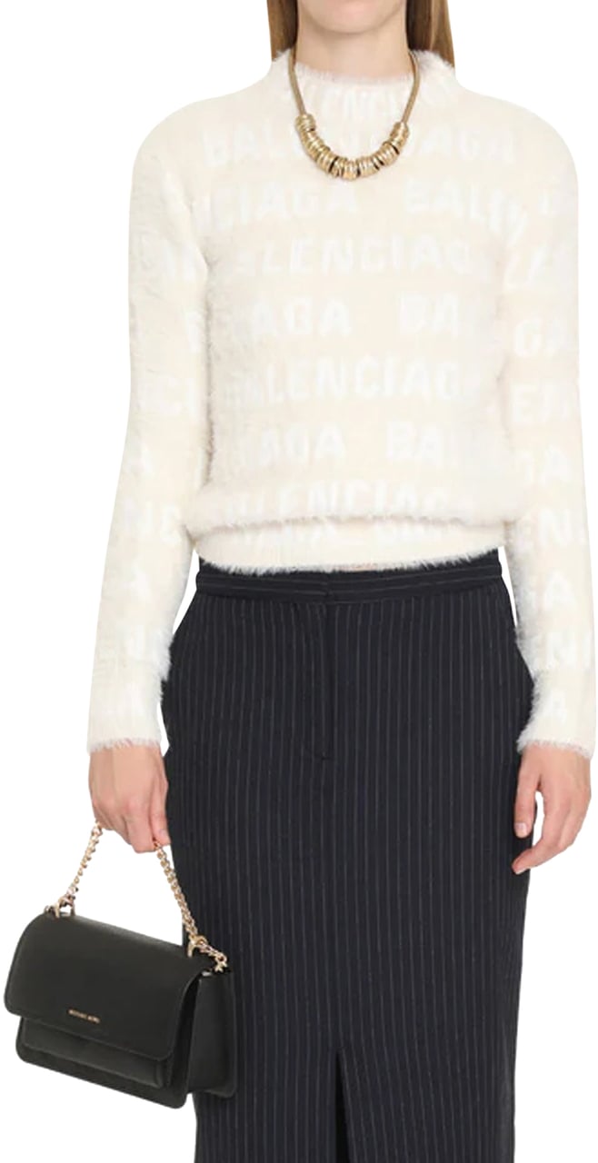 Balenciaga Balenciaga jacquard Logo Sweater Wit