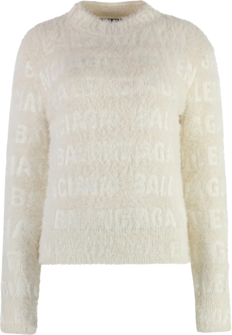 Balenciaga jacquard Logo Sweater Wit
