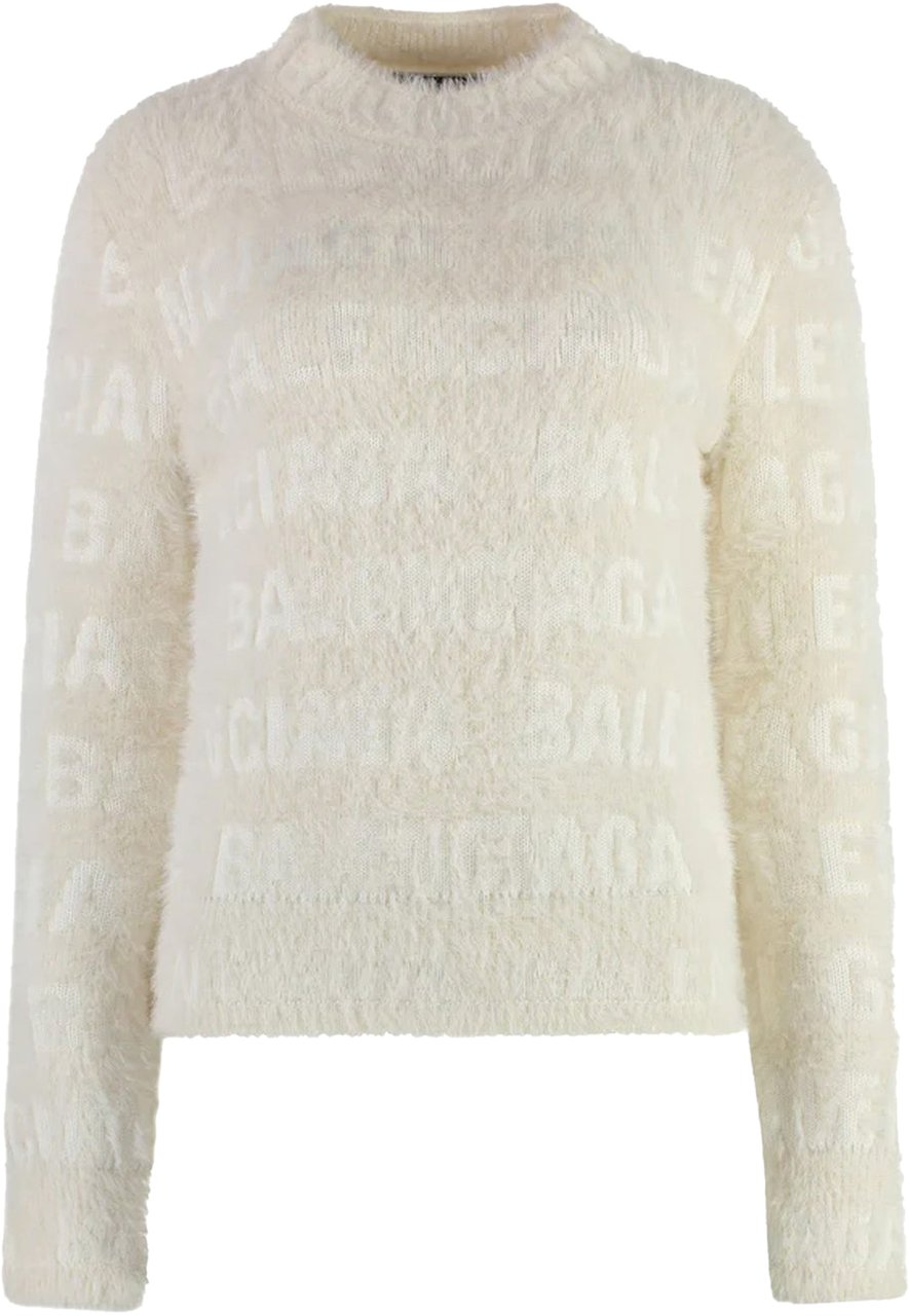 Balenciaga Balenciaga jacquard Logo Sweater Wit