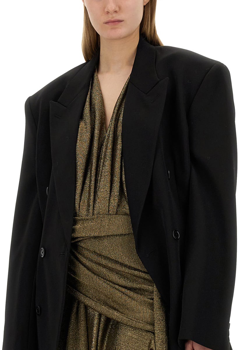 Balenciaga V-Neck Dress with Contemporary Silhouette Neutraal