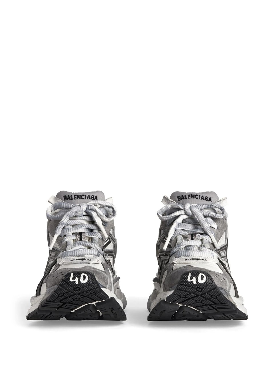 Balenciaga Runner Grey Nylon Chunky Sneakers Grijs
