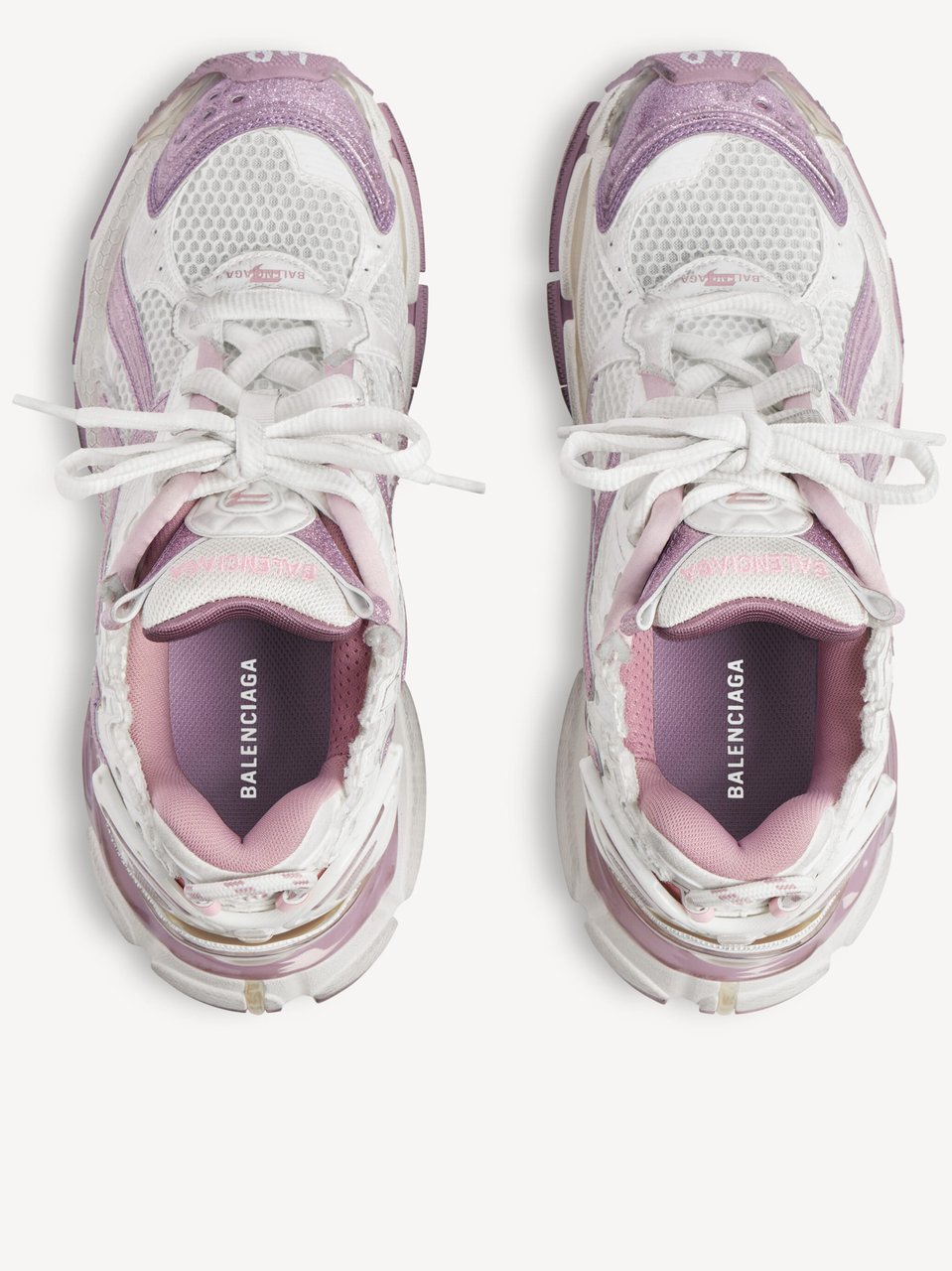Balenciaga Chunky Layered Sneakers With Glitter Accents Wit