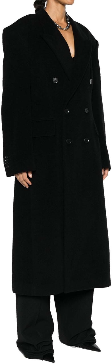 Balenciaga Balenciaga Cashmere And Wool Cinched Coat Zwart