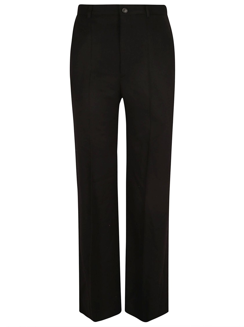 Balenciaga Tailored Black Trousers With Subtle Pleats Zwart