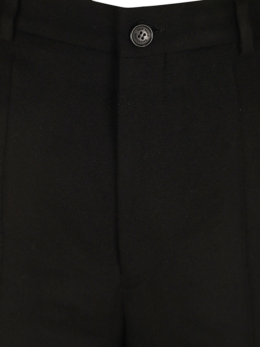 Balenciaga Tailored Black Trousers With Subtle Pleats Zwart