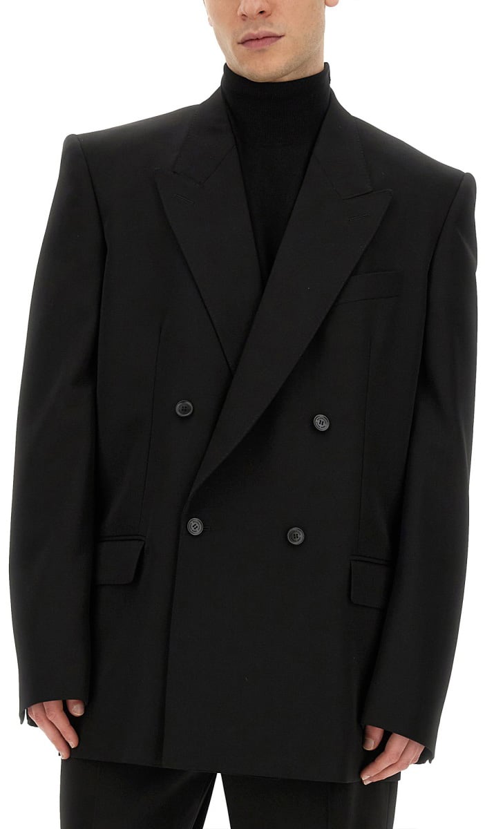 Balenciaga Timeless Regular Fit Jacket in Wool Neutraal
