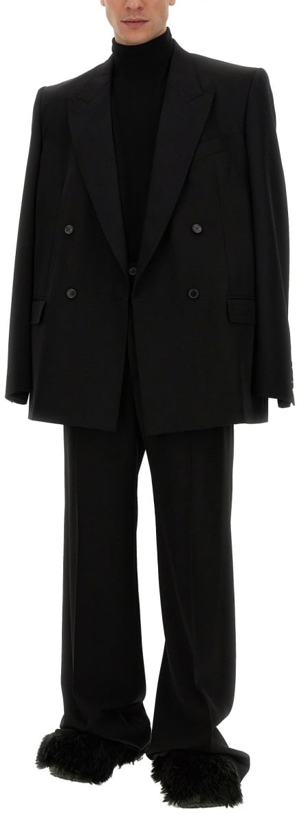 Balenciaga Timeless Regular Fit Jacket in Wool Neutraal