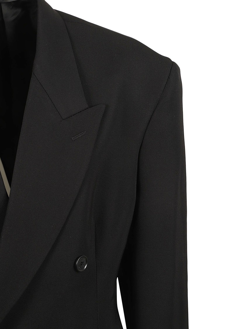Balenciaga Tailored Double-Breasted Black Jacket With Sharp Lapels Zwart