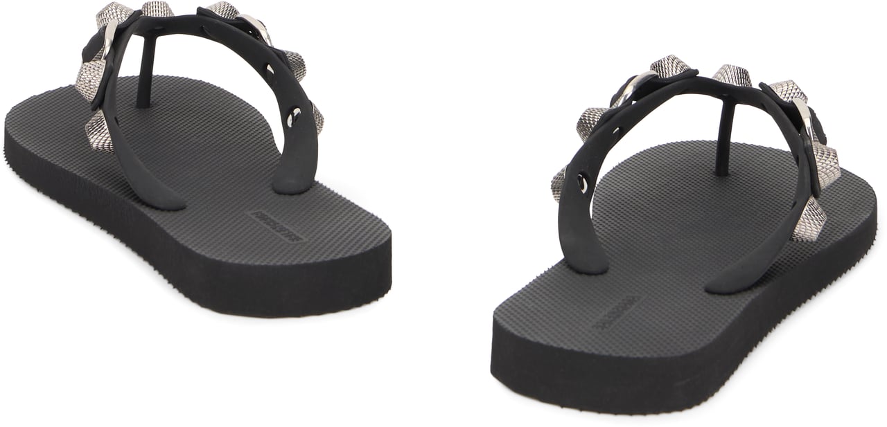 Balenciaga Cagole flip-flops with studs Zwart