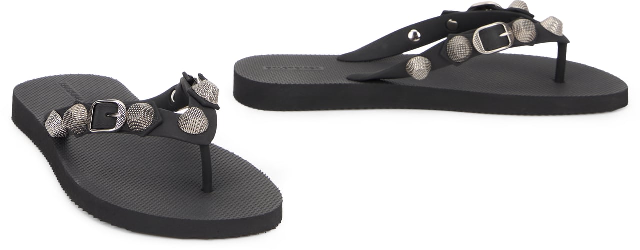 Balenciaga Cagole flip-flops with studs Zwart