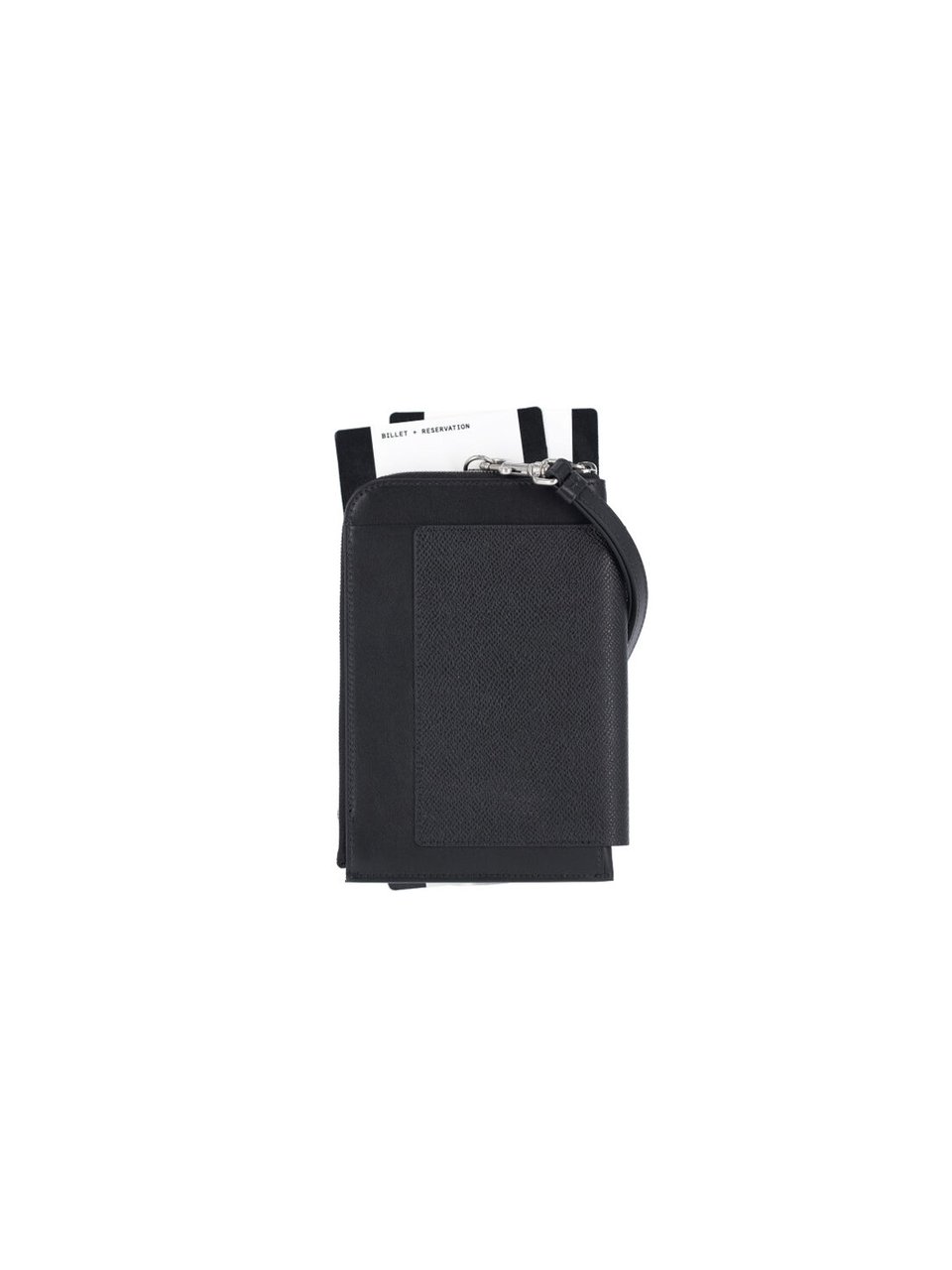 Balenciaga Black Passport Graphic Ticket Phone Holder Zwart