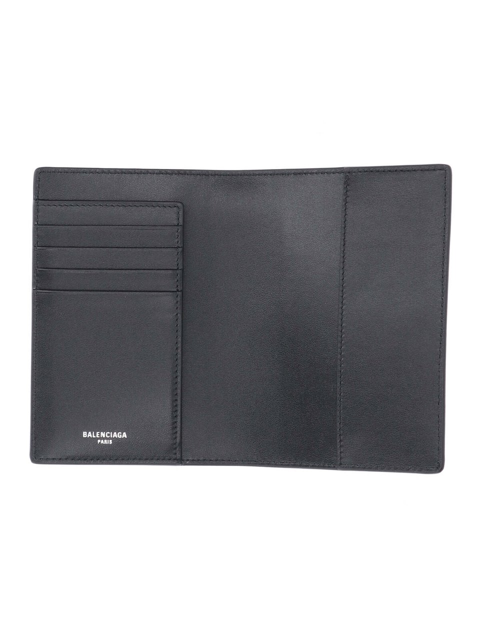 Balenciaga Black Passport Saffiano Leather Wallet Case Zwart
