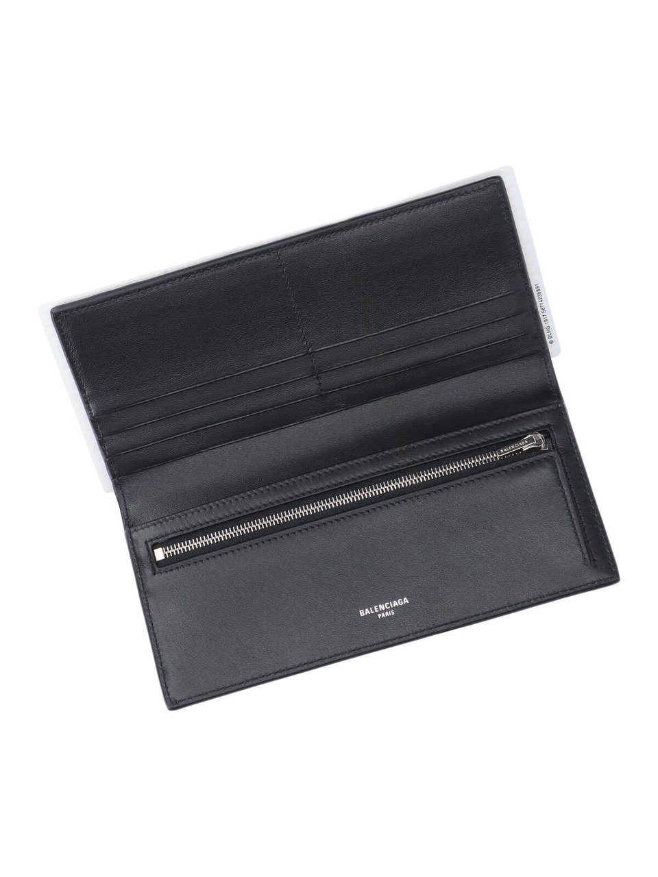Balenciaga Black Passport Ticket Graphic Long Wallet Zwart