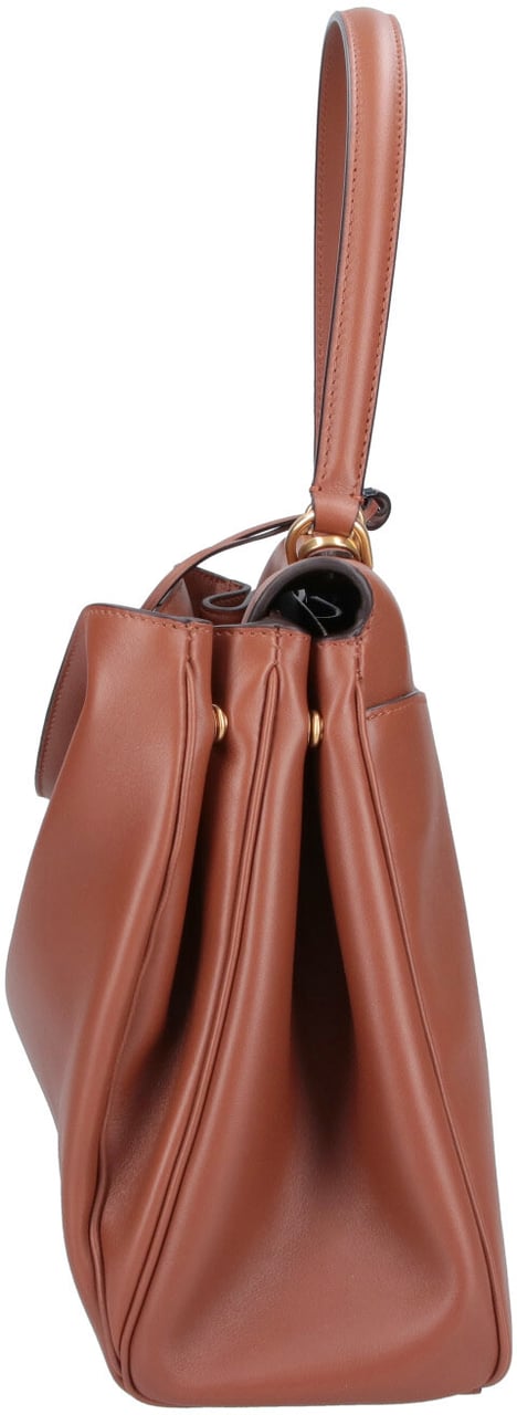 Balenciaga Brown Rodeo Medium Calfskin Leather Handbag Bruin