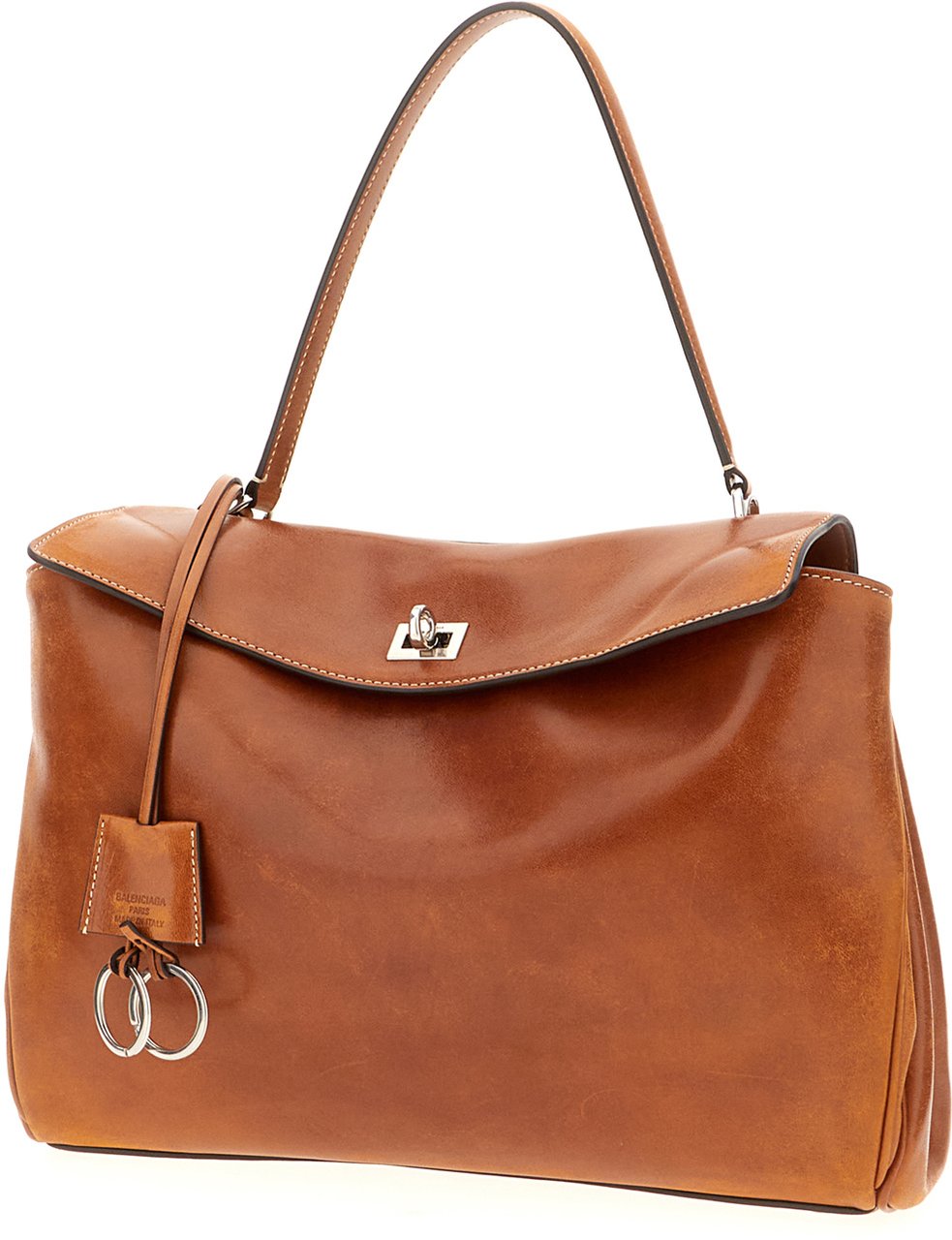 Balenciaga Brown leather medium Rodeo handbag Bruin
