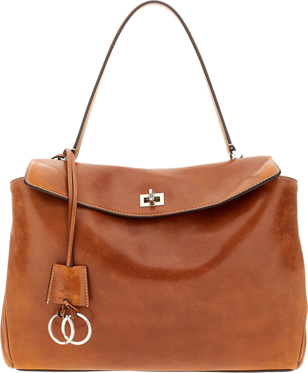 Balenciaga Brown leather medium Rodeo handbag Bruin