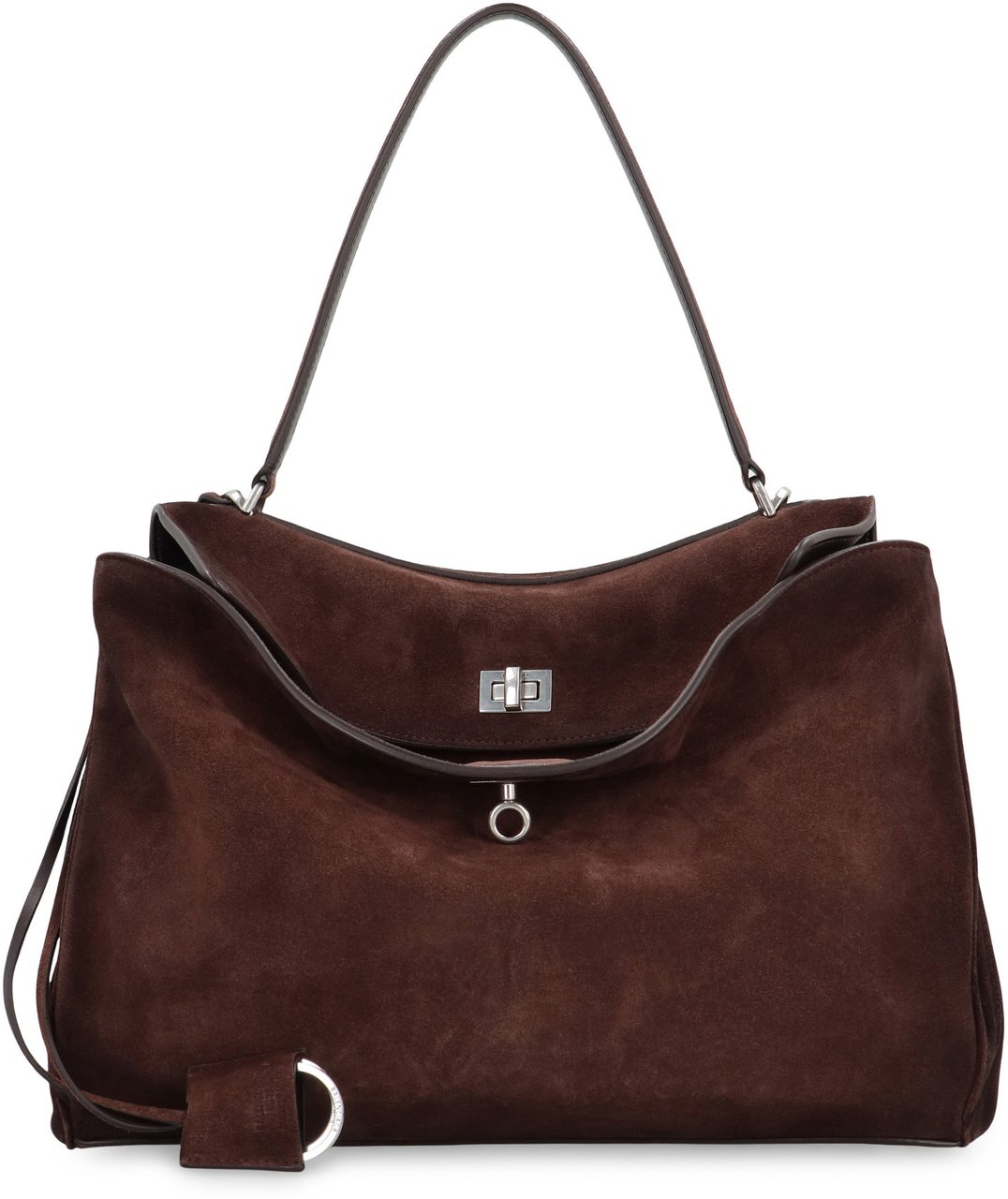 Balenciaga Rodeo Media bag in calf suede Bruin