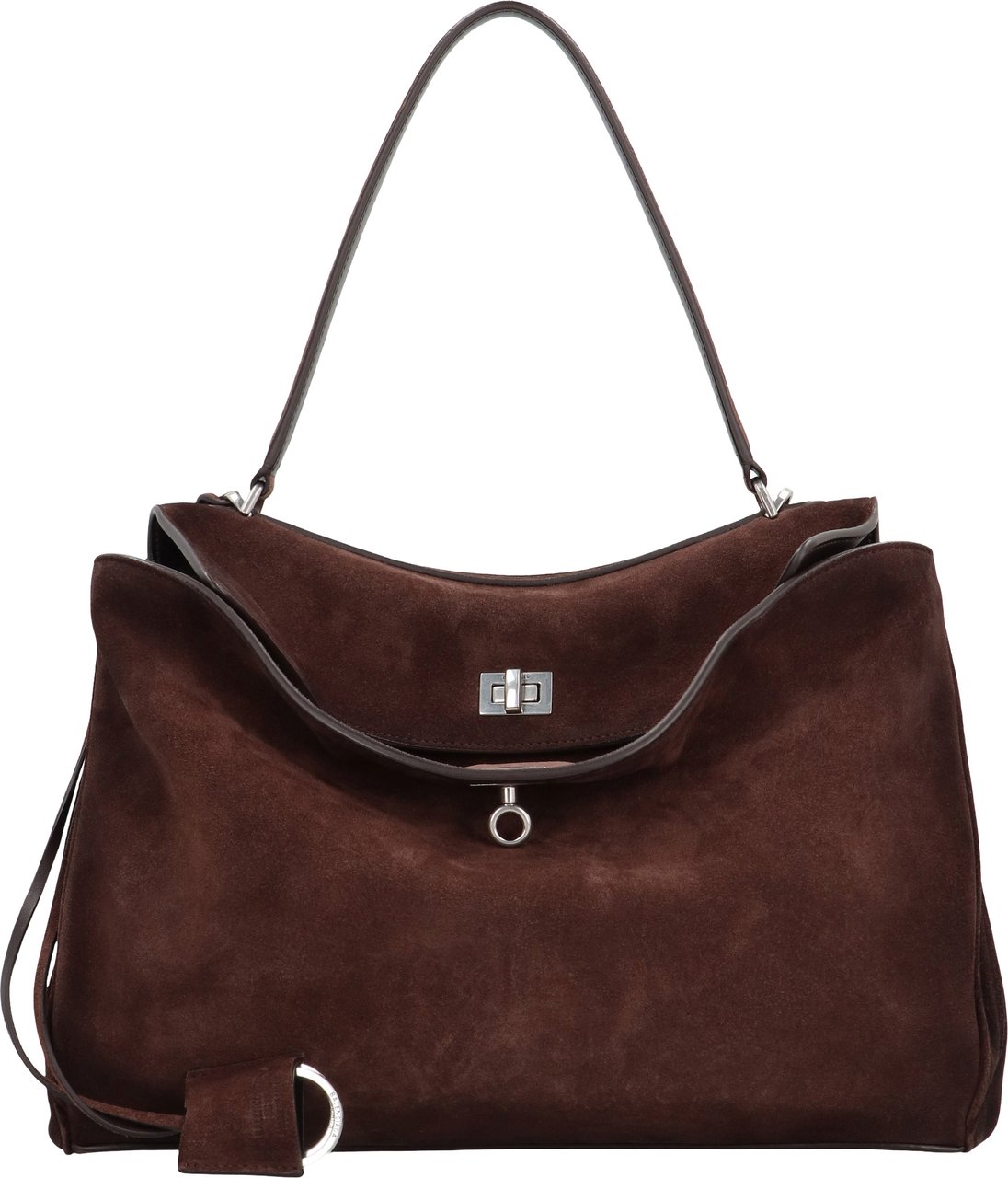 Balenciaga Rodeo Media bag in calf suede Bruin