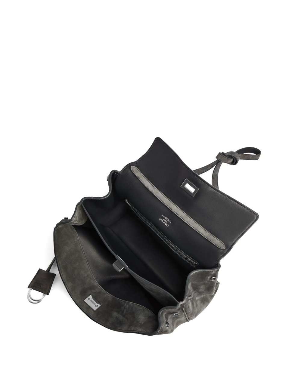 Balenciaga Structured Grey Handbag with Top Handle and Detachable Strap Grijs