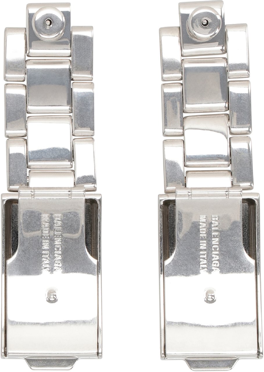Balenciaga 24/7 BB Logo earrings Zilver
