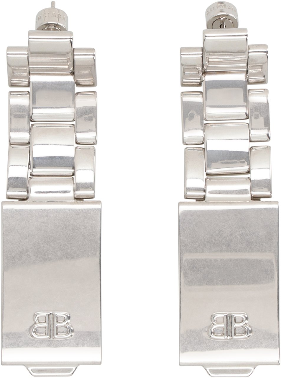 Balenciaga 24/7 BB Logo earrings Zilver