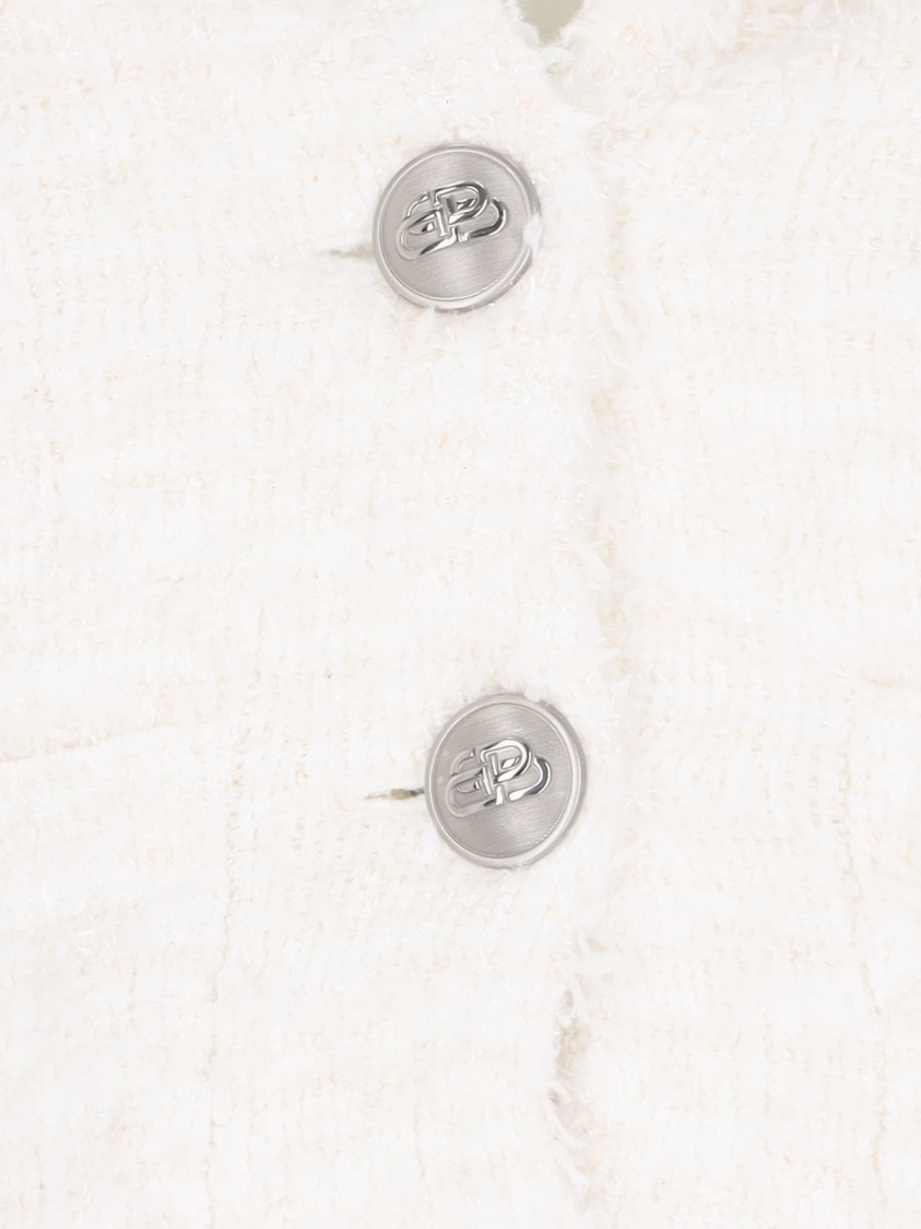 Balenciaga Crop Button Cardigan – White Wit