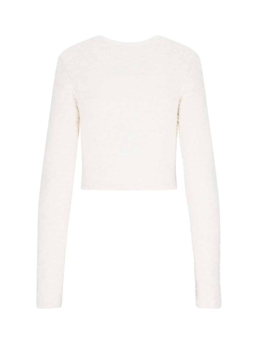 Balenciaga Crop Button Cardigan – White Wit
