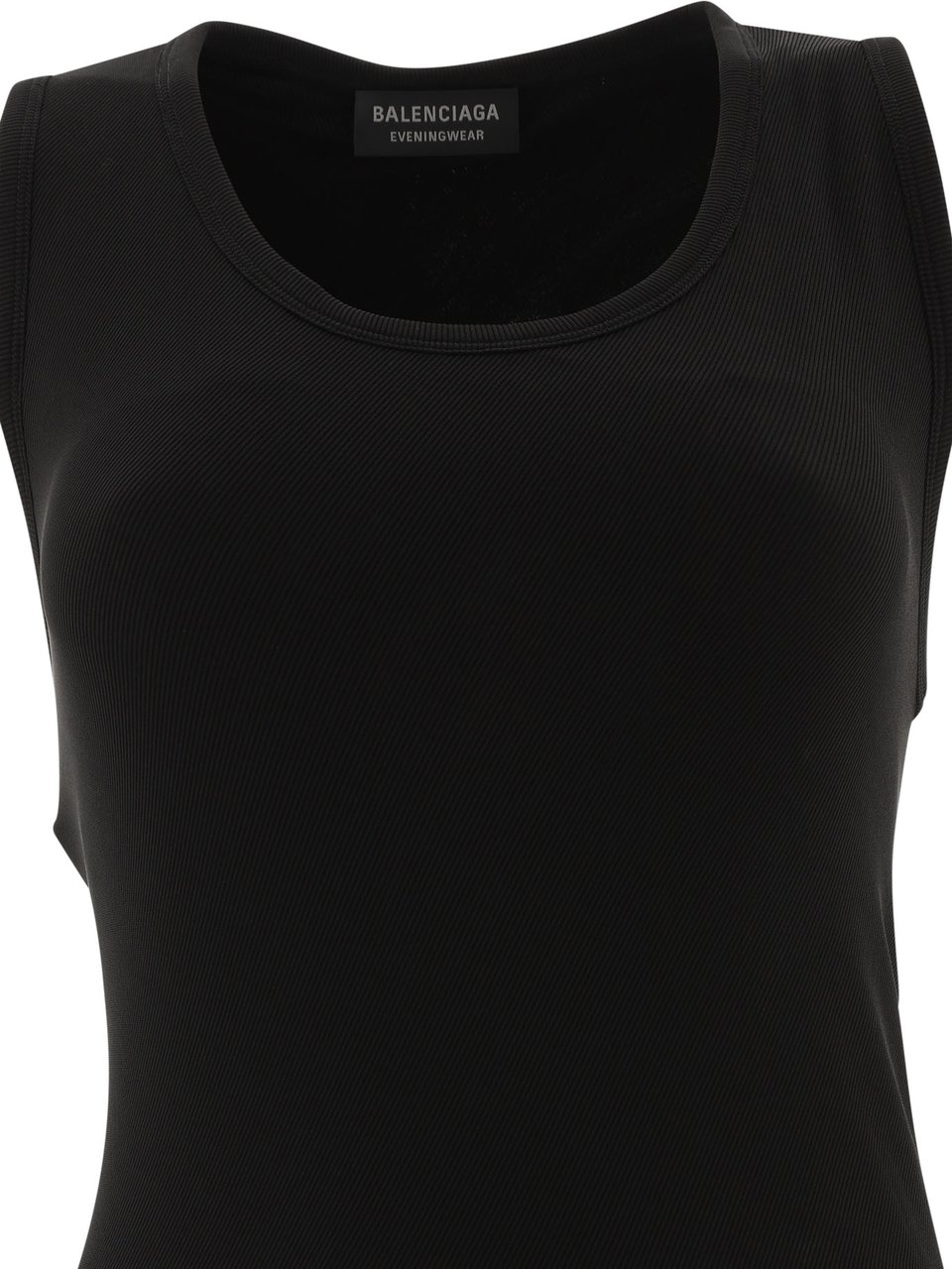 Balenciaga Ribbed jersey sleeveless dress Zwart