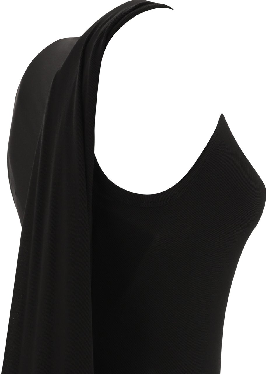 Balenciaga Ribbed jersey sleeveless dress Zwart