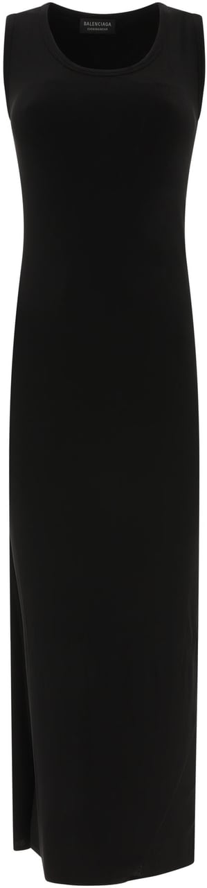 Balenciaga Ribbed jersey sleeveless dress Zwart