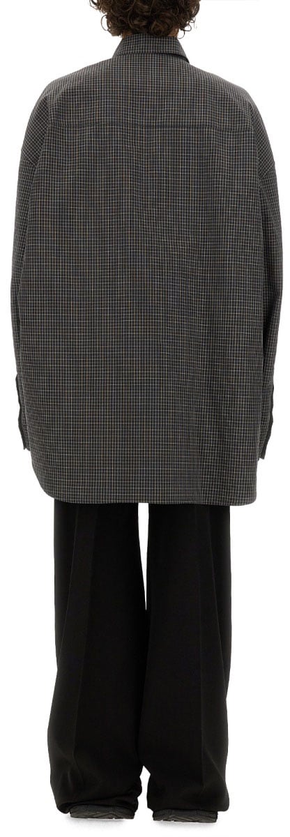 Balenciaga Relaxed Fit Oversized Outerwear Shirt Zwart