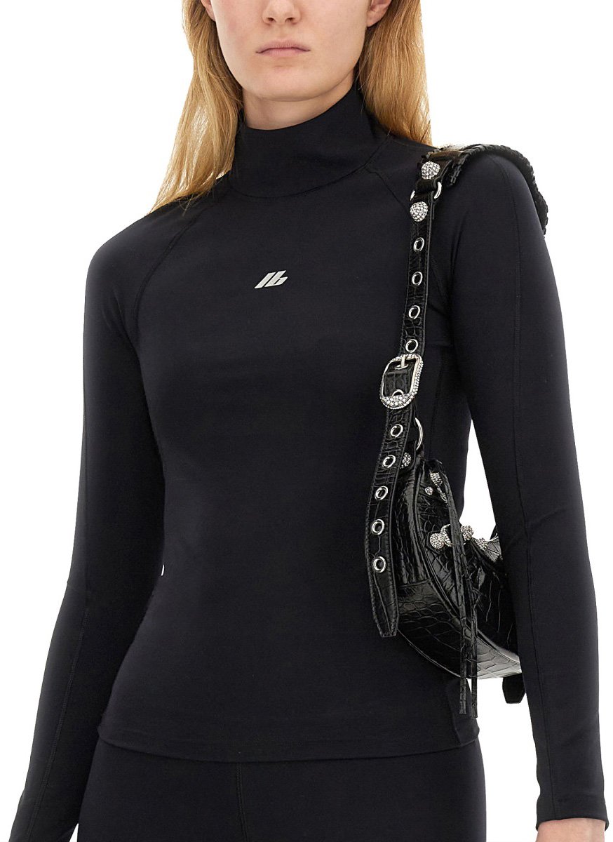 Balenciaga Form-Fitting Top with Balenciaga Logo Neutraal
