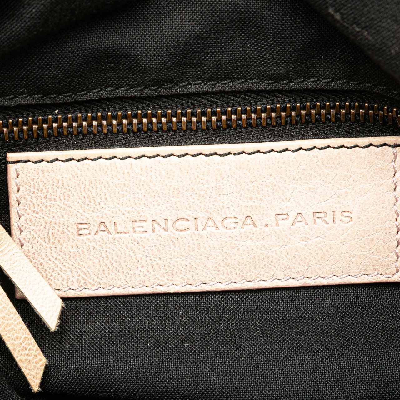 Balenciaga Mini Lambskin Motocross Pompon Bag Bruin