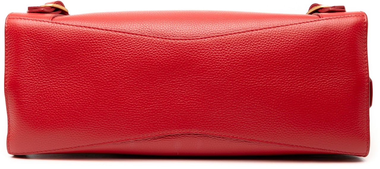 Balenciaga Small Grained Calfskin Motocross Neo Classic City Satchel Rood