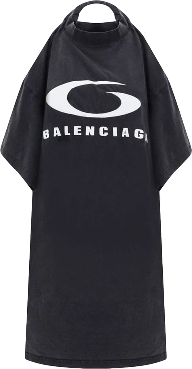 Balenciaga Icon Print T-shirt Dress Zwart
