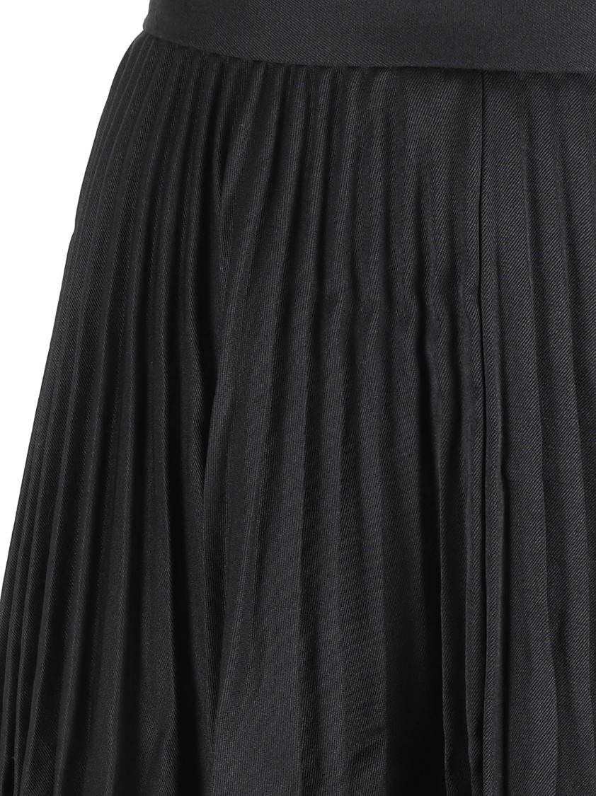 Balenciaga Pleated Long Skirt With Fitted Waistband Zwart